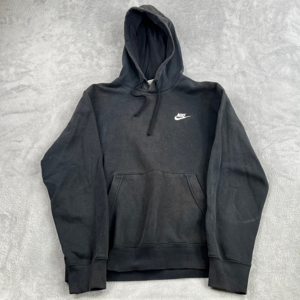 Nike Fleece Pullover Hoodie S Black Kids BV2654-010 Athletic Sporty Streetwear